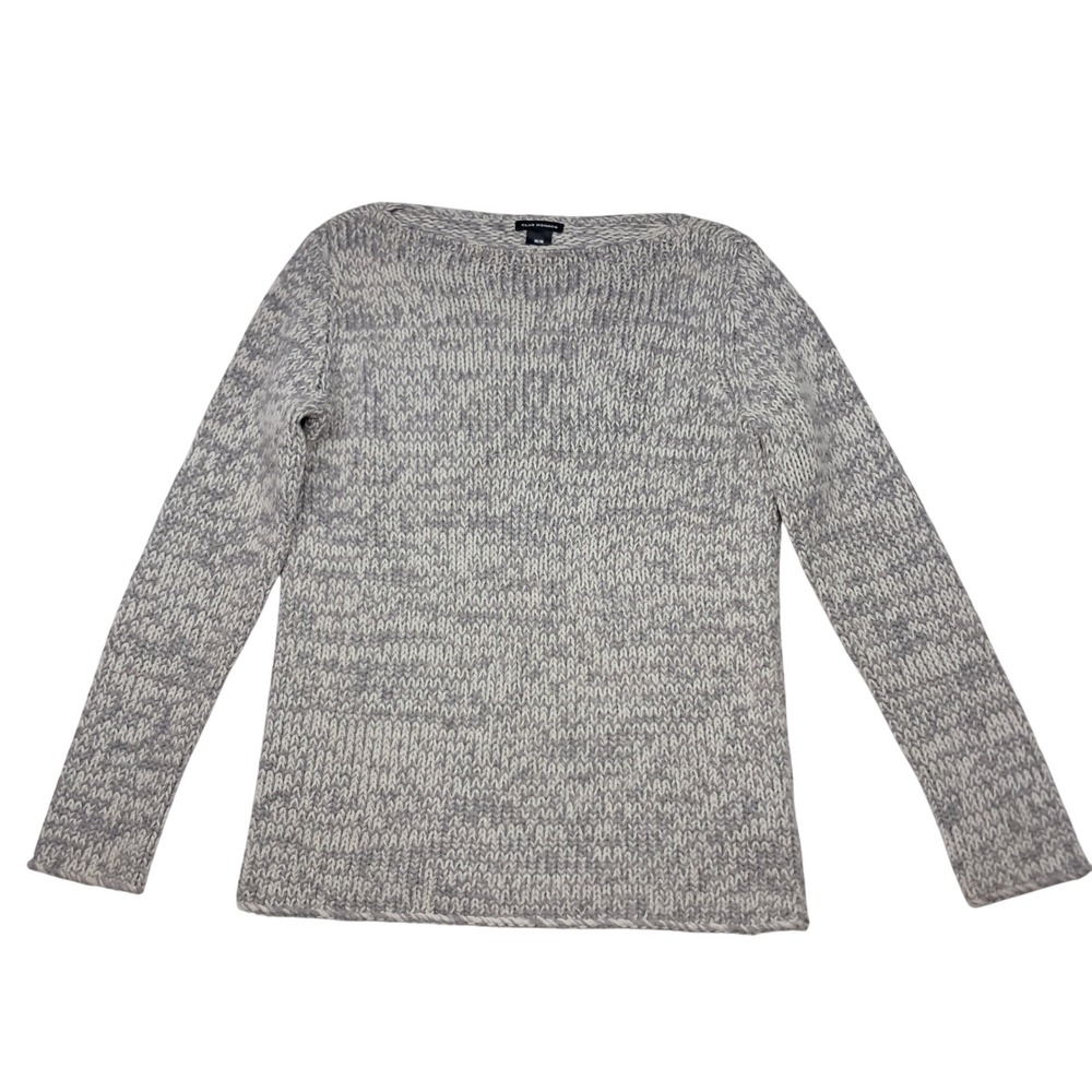 Club Monaco Sweater Womens Medium Marled Gray Wool Angora Cashmere Capsule Thick